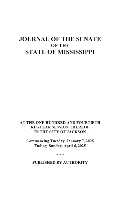 2025 Senate Journal Cover Image